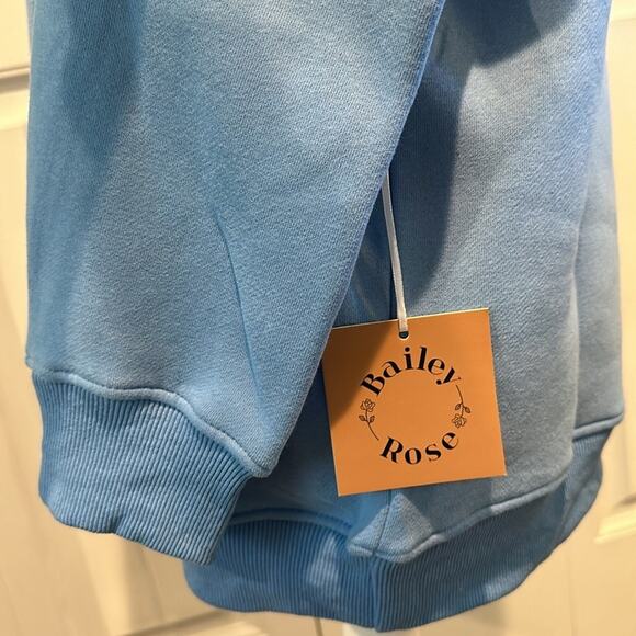 Bailey Rose Medium Embroidered “Malibu Athletics” Blue Crewneck Pullover - Picture 8 of 13